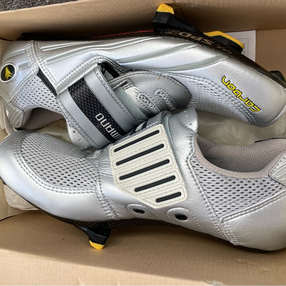 Shimano Silver and Yellow Women's Cycling Shoes